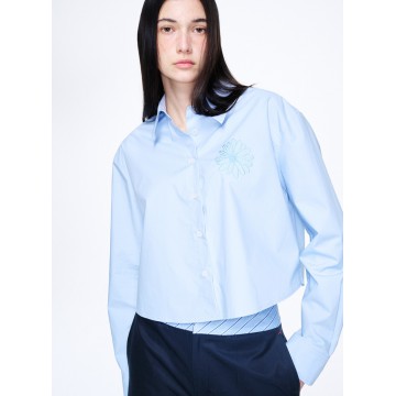 韓國MARDI MERCREDI - CROPPED POPLIN SHIRT_SKY BLUE