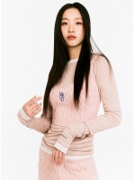 韓國MARDI MERCREDI - CABLE CROPPED TOP MRCD_PINK BLUE