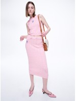 韓國MARDI MERCREDI - CABLE MAXI SKIRT MRCD_PINK BLUE
