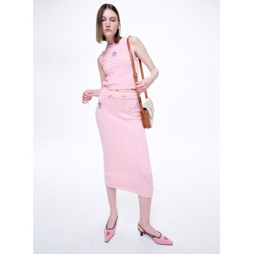 韓國MARDI MERCREDI - CABLE MAXI SKIRT MRCD_PINK BLUE