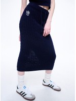 韓國MARDI MERCREDI - CABLE MAXI SKIRT MRCD_NAVY WHITE