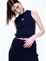 韓國MARDI MERCREDI - CABLE TOP SLEEVELESS MRCD_NAVY WHITE
