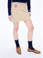 韓國MARDI MERCREDI - CABLE MINI SKIRT MRCD_BEIGE NAVY