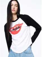 韓國MARDI MERCREDI - TSHIRT RAGLAN MARILYN_WHITE