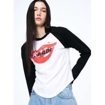 韓國MARDI MERCREDI - TSHIRT RAGLAN MARILYN_WHITE