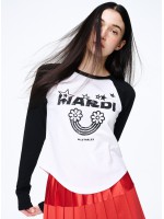 韓國MARDI MERCREDI - TSHIRT RAGLAN RAINBOW_WHITE