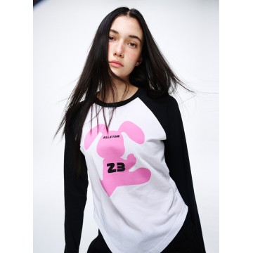 韓國MARDI MERCREDI - TSHIRT RAGLAN BUNNY_WHITE