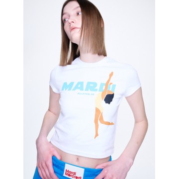 韓國MARDI MERCREDI - CROPPED TSHIRT SWIMMER_WHITE