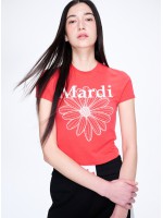 韓國MARDI MERCREDI - CROPPED TSHIRT FLOWERMARDI_RED WHITE