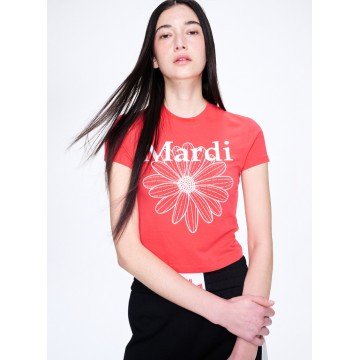 韓國MARDI MERCREDI - CROPPED TSHIRT FLOWERMARDI_RED WHITE
