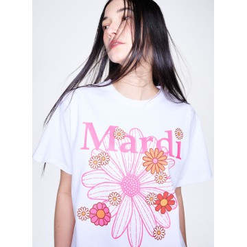 【韓國獨家限時優惠】韓國MARDI MERCREDI - TSHIRT FLOWERMARDI BLOSSOM_WHITE PINK