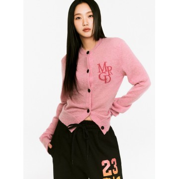 韓國MARDI MERCREDI - MOHAIR CARDIGAN ROUND NECK MRCD_PINK HOTPINK