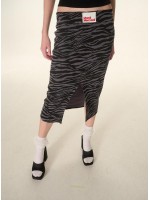 韓國MARDI MERCREDI - MIDI SKIRT ZEBRA_CHARCOAL