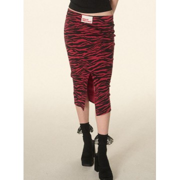 韓國MARDI MERCREDI - MIDI SKIRT ZEBRA_RED