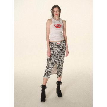 韓國MARDI MERCREDI - MIDI SKIRT ZEBRA_IVORY