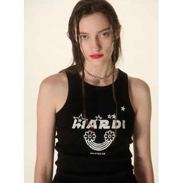 韓國MARDI MERCREDI - TANK RACER RAINBOW CRACK_BLACK WHITE