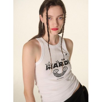 韓國MARDI MERCREDI - TANK RACER RAINBOW CRACK_WHITE BLACK