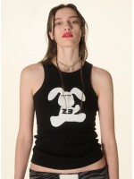 韓國MARDI MERCREDI -  TANK RACER BUNNY_BLACK WHITE