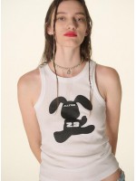 韓國MARDI MERCREDI -  TANK RACER BUNNY_WHITE BLACK