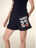 韓國MARDI MERCREDI -  SWEAT SHORTS NUMERO 23_NAVY WHITE