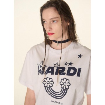 韓國MARDI MERCREDI -  TSHIRT RAINBOW CRACK_WHITE NAVY