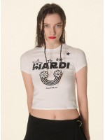 韓國MARDI MERCREDI - CROPPED TSHIRT RAINBOW CRACK_WHITE BLACK