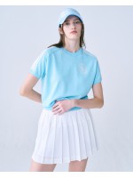 韓國MARDIMERCREDI - STRIPE SLEEVE KNIT TOP HALF SLEEVE_SKY IVORY