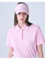 韓國MARDIMERCREDI - PIQUET TSHIRT FLOWER NEEDLEWORK_PINK IVORY
