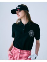 韓國MARDIMERCREDI - PIQUET TSHIRT FLOWER NEEDLEWORK_BLACK IVORY