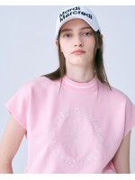 韓國MARDIMERCREDI - EMBLEM EMBROIDERED ACTIVE TOP _PINK IVORY