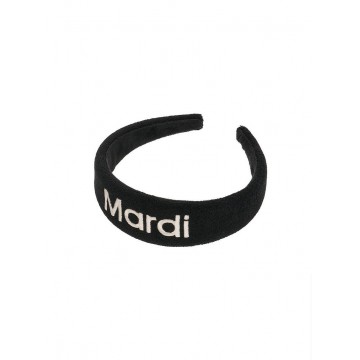 韓國MARDIMERCREDI - HAIR BAND LOGO EMBELLISHMENT TERRY_BLACK WHITE