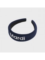 韓國MARDIMERCREDI - HAIR BAND LOGO EMBELLISHMENT TERRY_NAVY WHITE