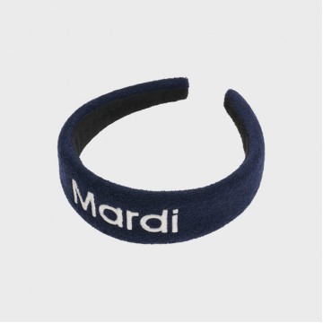 韓國MARDIMERCREDI - HAIR BAND LOGO EMBELLISHMENT TERRY_NAVY WHITE
