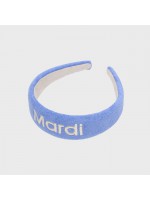 韓國MARDIMERCREDI - HAIR BAND LOGO EMBELLISHMENT TERRY_BLUE WHITE