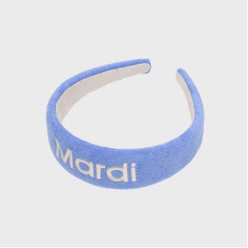 韓國MARDIMERCREDI - HAIR BAND LOGO EMBELLISHMENT TERRY_BLUE WHITE