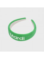 韓國MARDIMERCREDI - HAIR BAND LOGO EMBELLISHMENT TERRY_GREEN WHITE