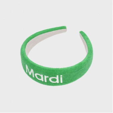 韓國MARDIMERCREDI - HAIR BAND LOGO EMBELLISHMENT TERRY_GREEN WHITE