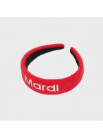 韓國MARDIMERCREDI - HAIR BAND LOGO EMBELLISHMENT TERRY_RED WHITE