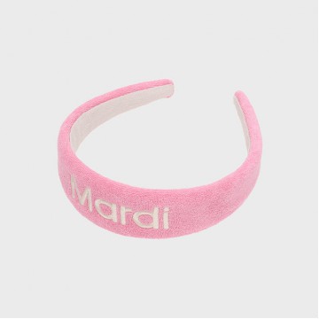 韓國MARDIMERCREDI - HAIR BAND LOGO EMBELLISHMENT TERRY_PINK WHITE