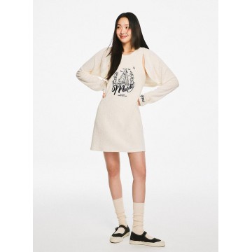韓國MARDIMERCREDI - TERRY MINI SLEEVELESS DRESS BON VOYAGE_IVORY NAVY