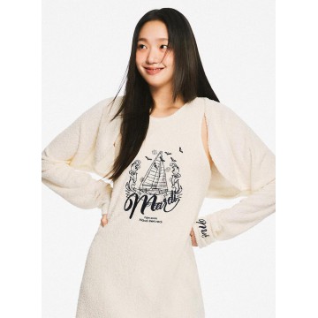 韓國MARDIMERCREDI - TERRY BOLERO CARDIGAN_IVORY NAVY