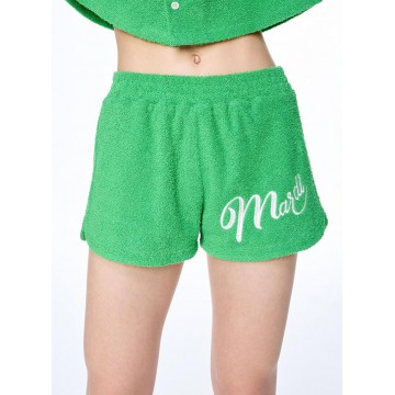 韓國MARDIMERCREDI - TERRY SHORTS_GREEN WHITE