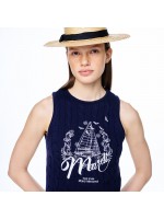 韓國MARDIMERCREDI - CABLE TOP SLEEVELESS BON VOYAGE_NAVY WHITE
