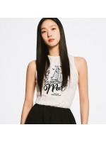 韓國MARDIMERCREDI - CABLE TOP SLEEVELESS BON VOYAGE_WHITE BLACK