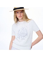 韓國MARDIMERCREDI - CABLE KNIT HALF SLEEVE BON VOYAGE_IVORY GREY