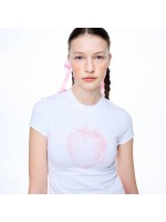 韓國MARDIMERCREDI - CROPPED TSHIRT LES FRAISES_WHITE PINK