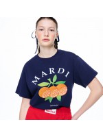 韓國MARDIMERCREDI - TSHIRT TRIO D`ORANGES_NAVY