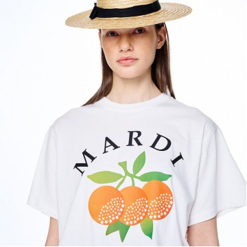 韓國MARDIMERCREDI - TSHIRT TRIO D`ORANGES_WHITE