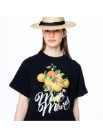 【韓國獨家限時優惠】韓國MARDIMERCREDI - TSHIRT ORANGE BRANCHE_BLACK