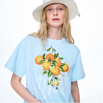【韓國獨家限時優惠】韓國MARDIMERCREDI - TSHIRT ORANGE BRANCHE_SKY